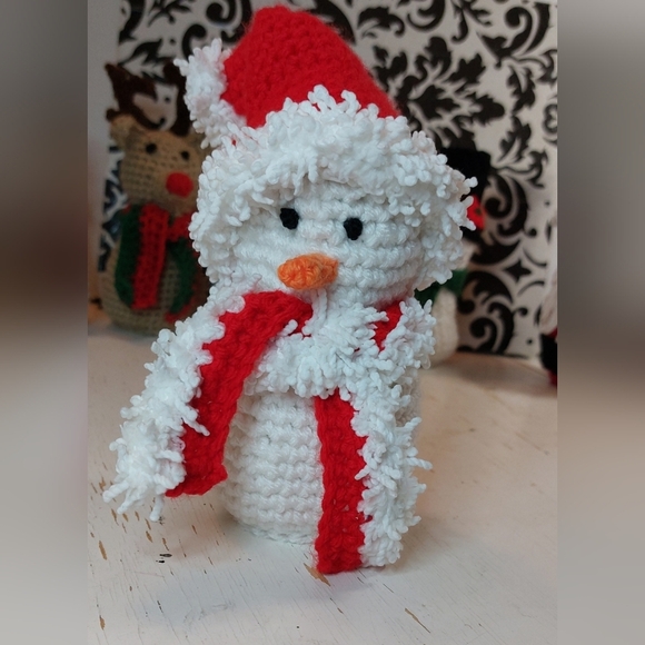 Christmas Crochet Santa Snowman Handmade (by me!) Holiday Decoration Unique Gift - Picture 1 of 8